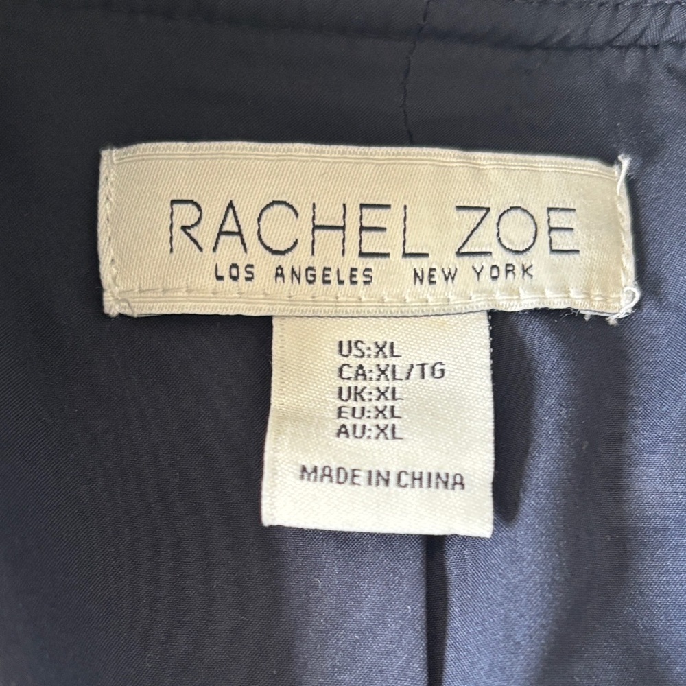 RACHEL ZOE Navy Bomber Jacket Size XL Worn Once - Picture 2 of 3